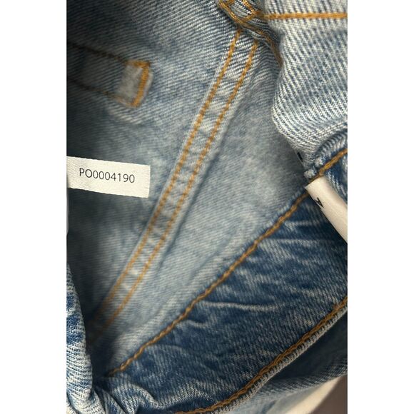 Anine Bing Olsen High Rise Button Fly Relaxed Straight Leg Jeans 27 Distressed - Picture 3 of 8